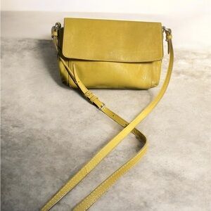 FRYE REED FLAP Yellow Leather Crossbody Bag